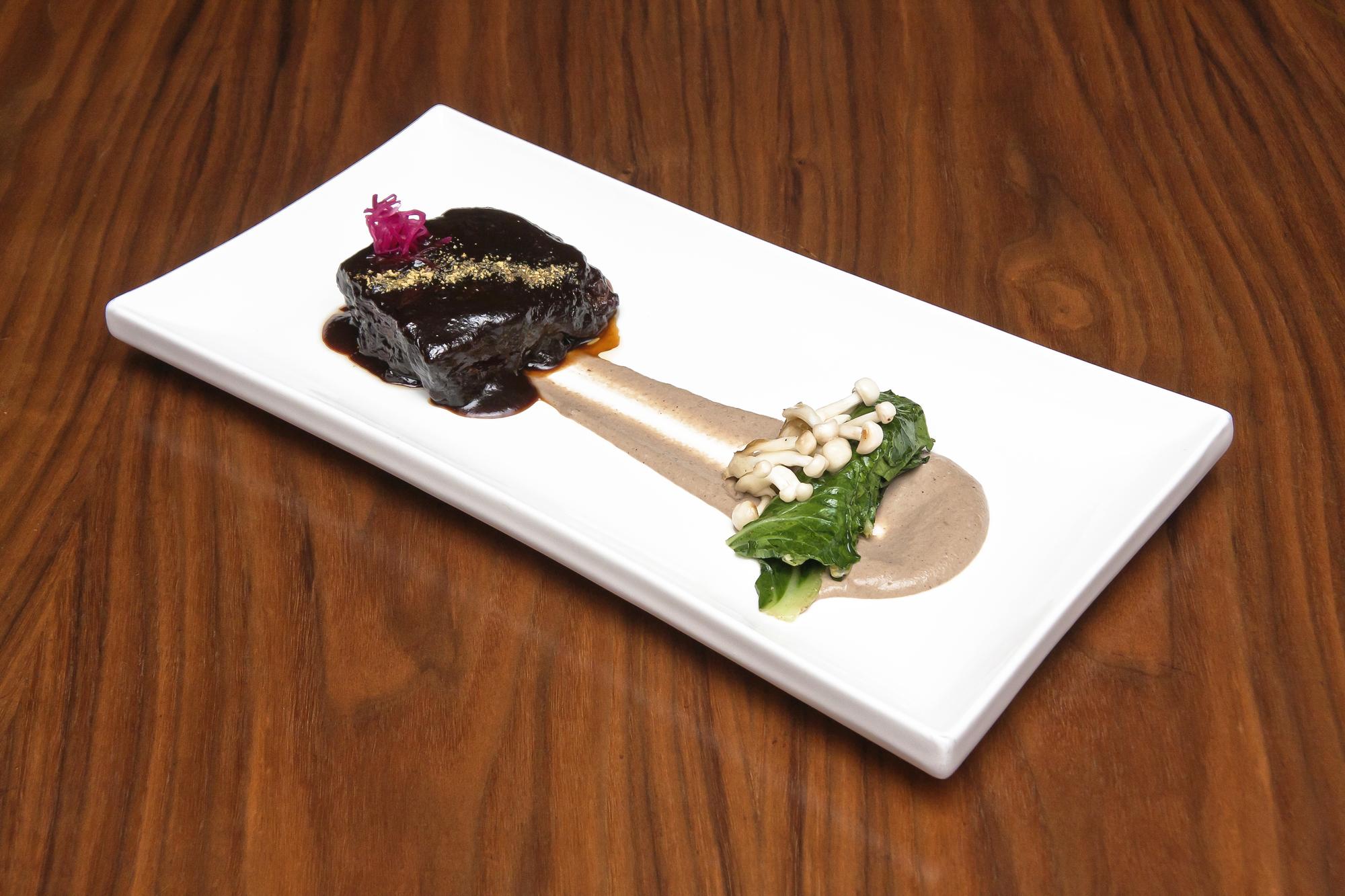 Assorted plated dishes for menu showcase